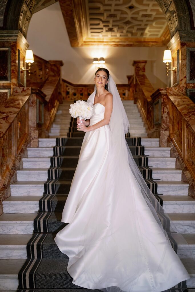 Photographer: Camilla Joy Photography. Bride wearing white modern dress.