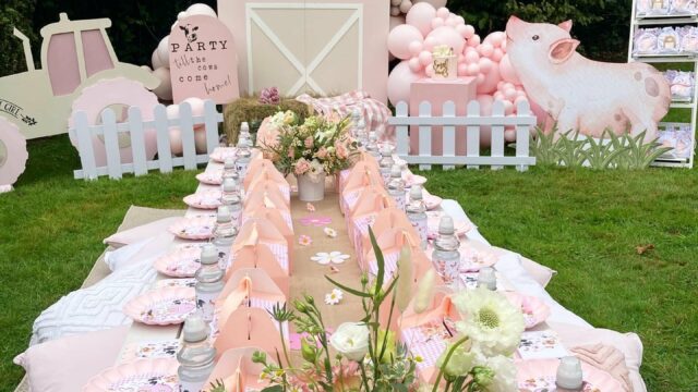 Kids Party Styling: My Little Tea Party. Barn, farm animal themed kids birthday party picnic.