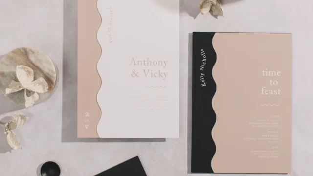 Wedding Stationery: Paper Grace. Modern wedding stationery wavy.