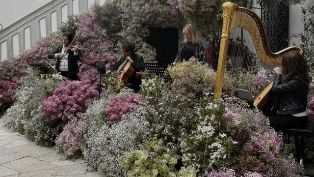 Florist: Wild At Heart. Chanel event floral arrangement.