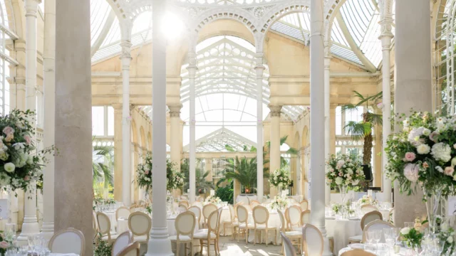 Event Planner: Hannah Hope Events. Wedding Kew Gardens. conservatory ceiling.