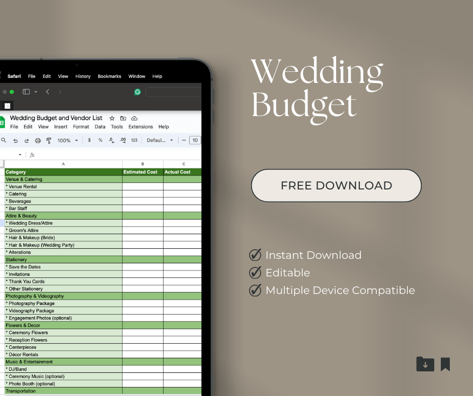 Wedding Budget Free Download