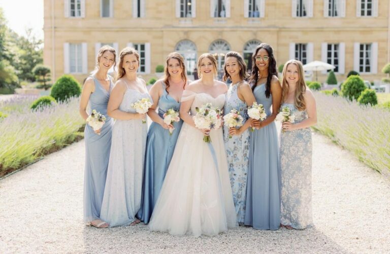 Soft Blue Summer Wedding Colour palette bridesmaid dresses